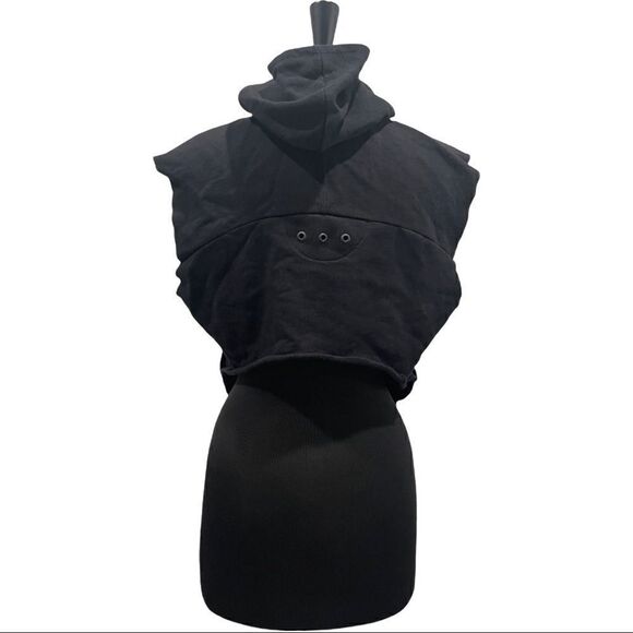 Osklen Rio De Janeiro Black Overlap Hooded Oversized Sweatshirt Sz S - Picture 5 of 9